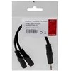Jack Garso sumažinimas, lizdas (3,5 mm) M 4 polių - 2x lizdas (3,5 mm) F, 0,2 m, stereo, juoda, logotipas