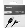 AVACOM DUOMENŲ IR ĮKROVIMO USB KABELAS - USB TYPE-C, 100cm, 90° JUNGTIS, Juodas