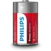 PHILIPS POWER vienkartinės šarminės D baterijos, 2 vnt. pakuotė