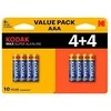 Kodak MAX SUPER Jednorazowa alkaliczna baterie AAA, 8-pack