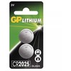 GP vienkartinės ličio CR2025 baterijos, 2 vnt. pakuotėje