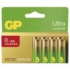 GP Ultra vienkartinės šarminės AA baterijos, 8 vnt. pakuotė