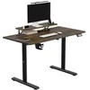 ULTRADESK HIGHLANDER BROWN Biurko su elektryczną regulacją aukščio su laikikliu ausinės i kable 120X60 cm, ruda