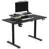 ULTRADESK HIGHLANDER Juodas Biurko su elektryczną regulacją aukščio su laikikliu ausinės i kable 120X60 cm, juoda