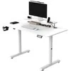 ULTRADESK HIGHLANDER Baltas Biurko su elektryczną regulacją aukščio su laikikliu ausinės i kable 120X60 cm, balta