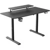 ULTRADESK HIGHLANDER Juodas Biurko su elektryczną regulacją aukščio su laikikliu ausinės i kable 120X60 cm, juoda