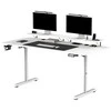 ULTRADESK HIGHLANDER XXL Baltas Biurko su elektryczną regulacją aukščio su laikikliu ausinės i kable 160X70 cm, balta