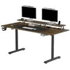 ULTRADESK HIGHLANDER XXL BROWN Biurko su elektryczną regulacją aukščio su laikikliu ausinės i kable 160X70 cm, ruda