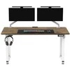 ULTRADESK UPLIFT Biurko 160x75 cm, 72-118 cm, balta ir-ruda