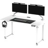 ULTRADESK UPLIFT Biurko 160x75 cm, 72-118 cm, balta ir-balta