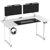 ULTRADESK UPLIFT Biurko 160x75 cm, 72-118 cm, balta ir-balta