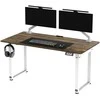 ULTRADESK UPLIFT Biurko 160x75 cm, 72-118 cm, balta ir-ruda