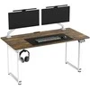 ULTRADESK UPLIFT Biurko 160x75 cm, 72-118 cm, balta ir-ruda