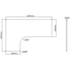 Powerton ERGO EDGE TOP kampinis stalviršis 160x110-60x2,5 cm, akacijos mediena