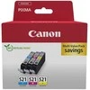 Multipack Originalus Canon rašalas / kasetė CLI-521 CMY, 2934B015, CMY, sudėtinė pakuotė