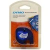 Juostelė DYMO LetraTag 12mm x 4m, plastikinė, juoda ant balto / S0721660 91221