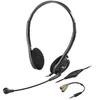 Genius HS-200C ausinės su mikrofonu + pojedynczy adapter Jack, przewodowa, juoda, USB