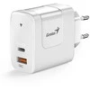 Genius Maitinimo šaltinis / tinklo adapteris 65W, 2 prievadų, USB-C, USB-A, PD-65AC
