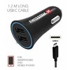 Swissten Automobilis Premium 12 24V 1A + 2.1A + USB-C 100 cm Juoda
