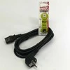 Kabelis sieciowy 230V maitinimo šaltinis, CEE7 (widelec) - C13, 3m, VDE approved, juoda, Logo
