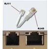 Telefono kabelis, 4 gyslų, RJ11 - RJ45 M, 3m, plokščias, juodas
