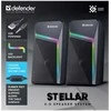Kompiuterio kolonėlės Defender głośniki STELLAR, 2.0, 6W, juoda, garsumo valdymas, pašvietimas, 100Hz~20kHz