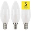 CLASSIC LED lemputė EMOS Lighting E14, 220-240V, 4.2W, 470lm, 2700k, šiltai balta, 30000h, klasikinė žvakė 102x35x35mm-3vnt. pakuotė