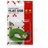 Logo USB kabelis (2.0), USB A M - microUSB (M), 1m, płaski, žalia, blister, EOL