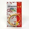 Logo USB kabelis (2.0), USB A M - microUSB (M), 0.25m, geltona, blister, na nadgarstek, EOL