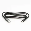 Logotipas USB laidas (2.0), USB A M - USB C (M), 1m, 480 Mb/s, 5V/3A, juoda, dėžutė, nailono pynė, aliuminio jungties dangtelis
