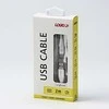 Logo USB kabelis (2.0), USB A M - USB C (M), 2m, 480 Mb/s, 5V/3A, balta, box, oplot nylonowy, aluminiowa osłona złącza, EOL