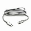 USB kabelis „Logo“ (3.2 kartos 2), USB C (M) - USB C (M), 1m, maitinimo šaltinis 100W, 10 Gb/s, 20V/5A, sidabrinė, dėžutė, su nailono danga, aliuminis
