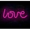 Sieninis šviestuvas Neoninis LED šviestuvas LOVE rožinis šikšnosparnis + USB FLNE05 Forever Light