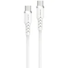 Powerton ENERGY Baltas EDITION Kabelis USB-C, 100W, 1m, silikonowy, (baltos spalvos)