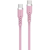 Powerton ENERGY PASTEL EDITION Kabelis USB-C, 100W, 1m, silikonowy, rožinė