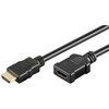 Neutralle HDMI M - HDMI F vaizdo kabelio prailginimas, HDMI 2.0 - Premium High Speed, 2m, paauksuotos jungtys, juodas, EOL