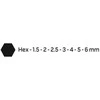 Klucze Šešiakampiai raktai 1,5–6 mm, 7 vnt. rinkinys