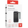 Kietasis diskas Išorinis SSD Verbatim Pocket SSD juodas/pilkas, 32190, 1000GB, juoda, M.2, komplekte USB C kabelis, USB-C, 1TB
