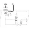 „StrongSinks“ plastikinis kriauklės sifonas, 40 mm, 220–460 mm, baltas, EOL