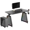 Žaidimų stalas Ultradesk Booster Gaming Desk, Glass LED RGB, Juodas