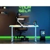 ULTRADESK IRON Baltas žaidimų stalas, 132,5x60,5 cm, 71-81 cm, mechaniškai reguliuojamas aukštis