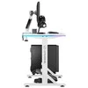 ULTRADESK IRON Baltas žaidimų stalas, 132,5x60,5 cm, 71-81 cm, mechaniškai reguliuojamas aukštis