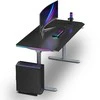 ULTRADESK Biurko dla gracza QUEST, 140x70cm, 72-120cm, szaro-juoda