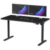 ULTRADESK Biurko dla gracza QUEST, 140x70cm, 72-120cm, juoda-juoda