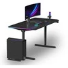 ULTRADESK Biurko dla gracza QUEST, 140x70cm, 72-120cm, juoda-juoda