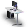 ULTRADESK Biurko dla gracza QUEST, 140x70cm, 72-120cm, szaro-balta