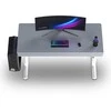 ULTRADESK Biurko dla gracza QUEST, 140x70cm, 72-120cm, balta ir-pilka