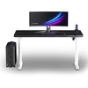 ULTRADESK Biurko dla gracza QUEST, 140x70cm, 72-120cm, baltai-juodas