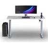 ULTRADESK Biurko dla gracza QUEST, 140x70cm, 72-120cm, szaro-balta