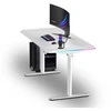 ULTRADESK Biurko dla gracza QUEST, 140x70cm, 72-120cm, balta-balta